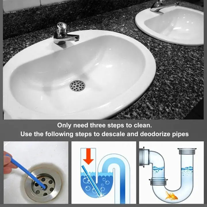 1+1 Set | Pipe Cleaning Sticks – Against Odors, Grease & Clogs