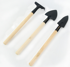 Zevolim| 3-piece garden tool set with wooden handles – Handy shovel, rake, and hoe for garden maintenance