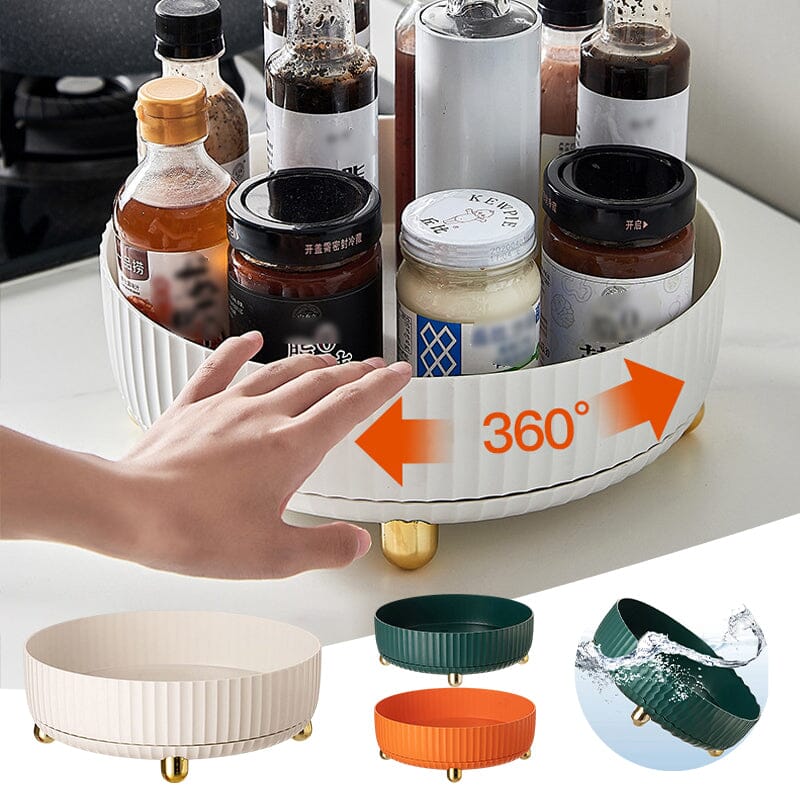 360-Degree Rotating Storage Tray and Spice Rack