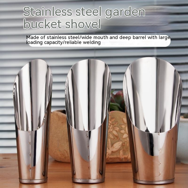 Zevolim| Stainless Steel Scoop for Potting Soil – Robust Planting Scoop for Garden and Balcony