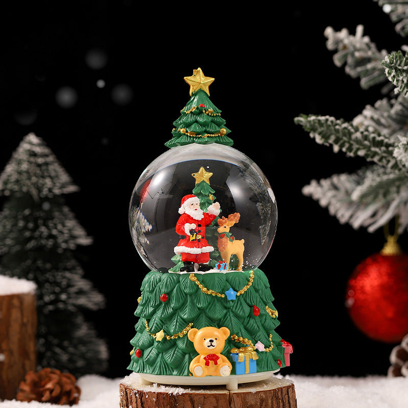 Christmas snow globe with music and light