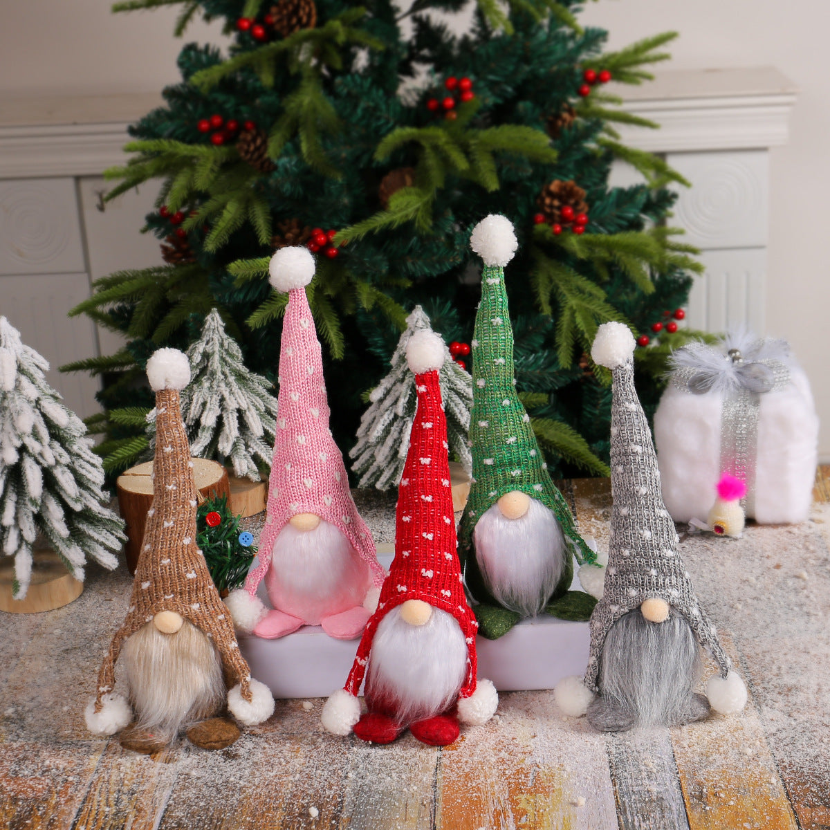 Gnome with knitted hat and pompom