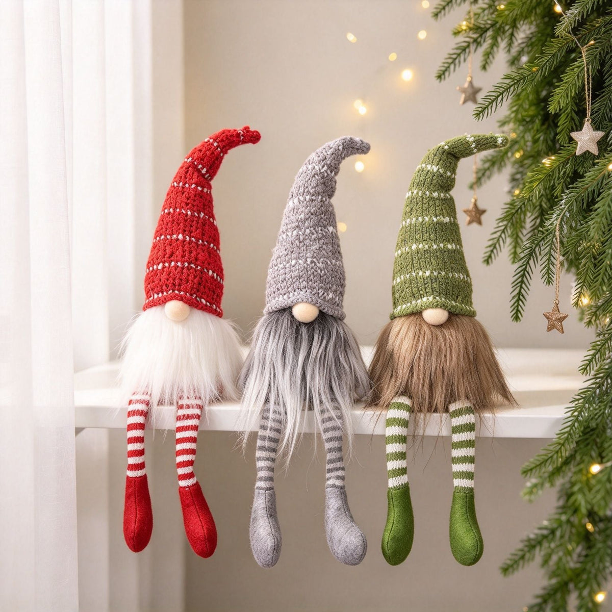 Christmas elf with long legs, fabric