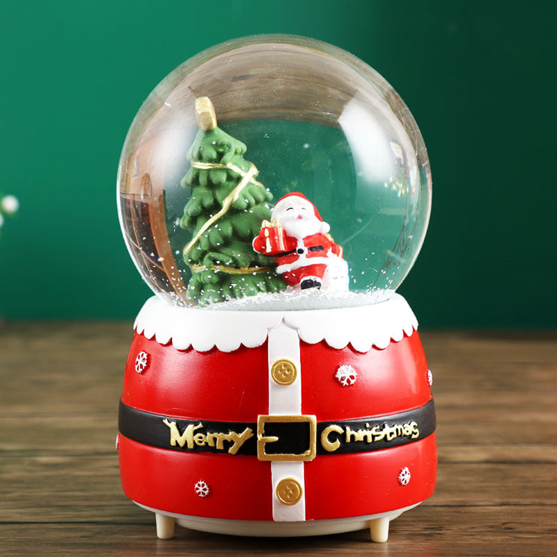 Christmas snow globe with music and light