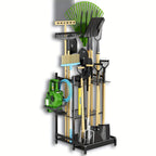 Zevolim| Heavy-Duty Black Metal Garden Rack – Durable Outdoor Tool & Hose Storage Organiser
