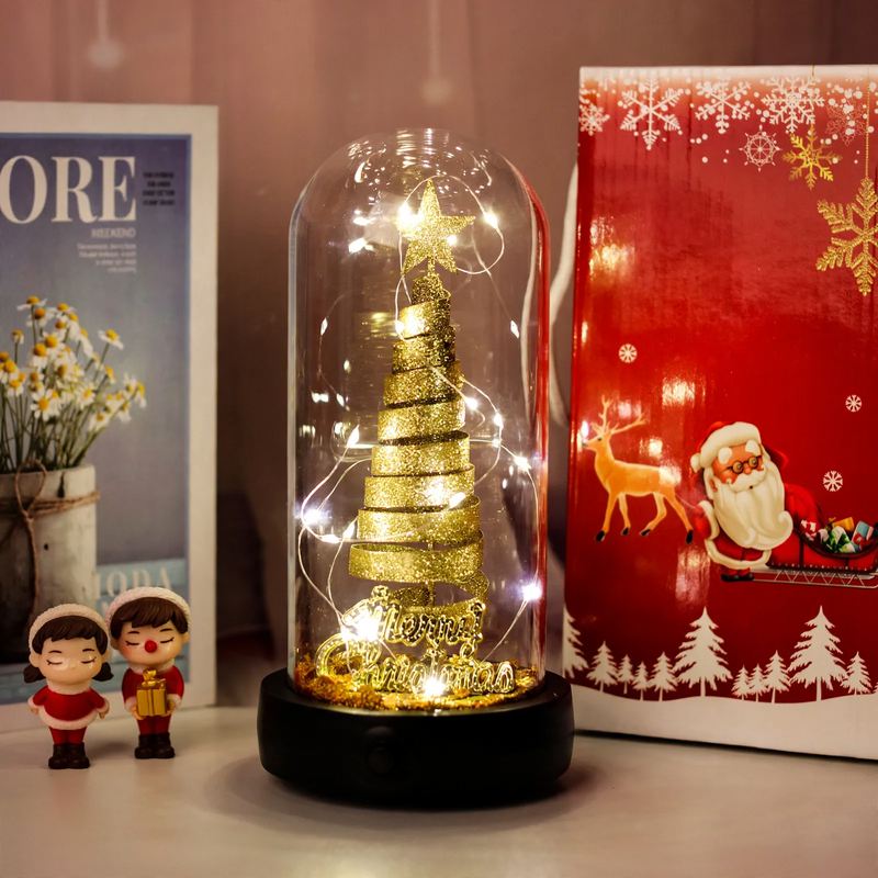 Decorative music box with Christmas tree and LED light