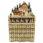 Christmas Advent Calendar made of wood with village scene