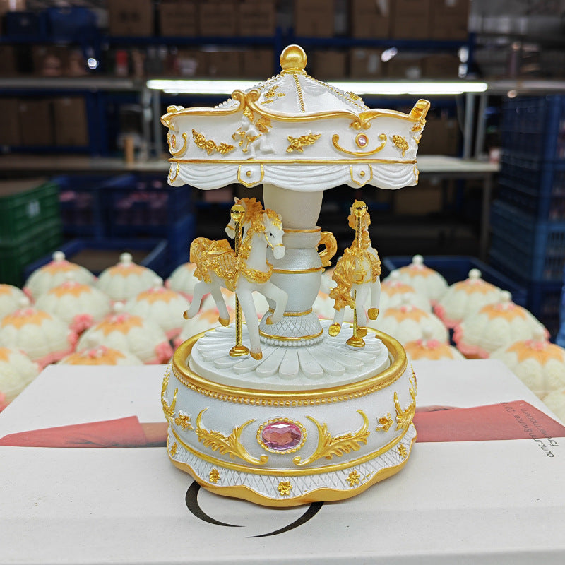 Hand-painted music box in pastel colors