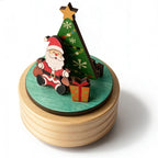 Christmas wooden music box with Santa Claus
