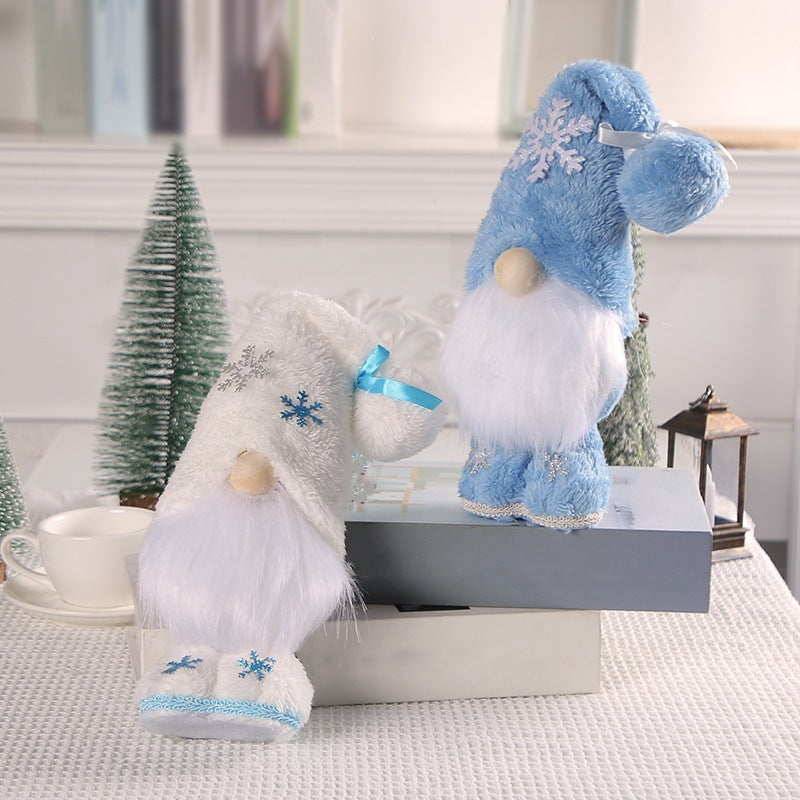 Christmas Elf Figurine with Snowflake Design