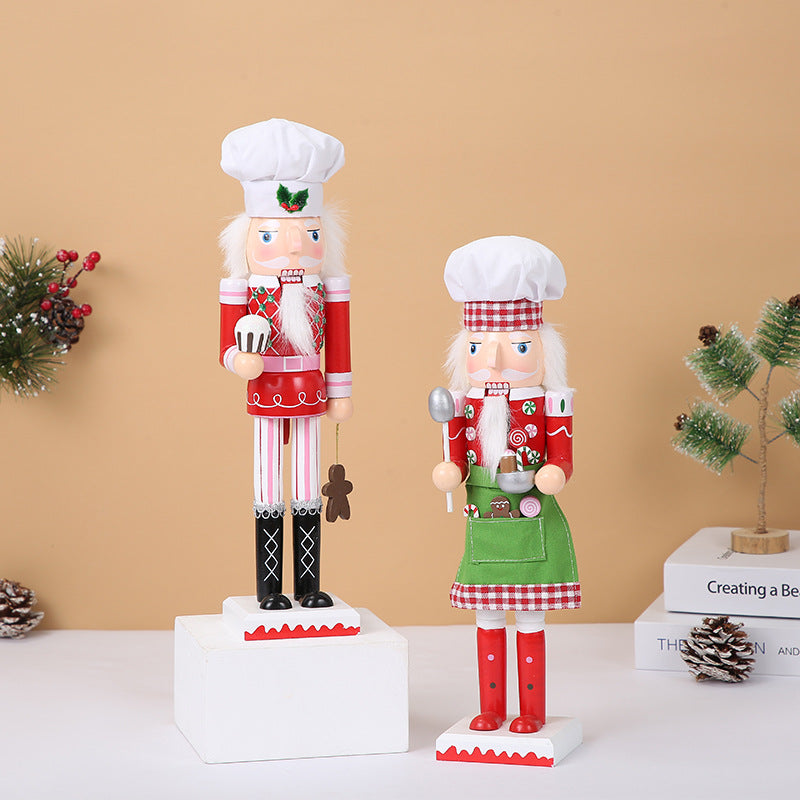 Nutcracker set made of wood, 38 cm, 2-piece