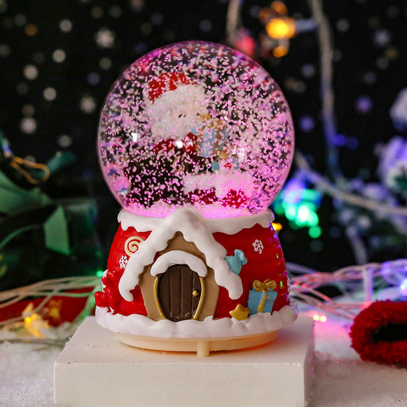Christmas snow globe with Santa on motorcycle