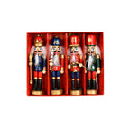 Nutcracker soldiers made of wood, set for Christmas decoration