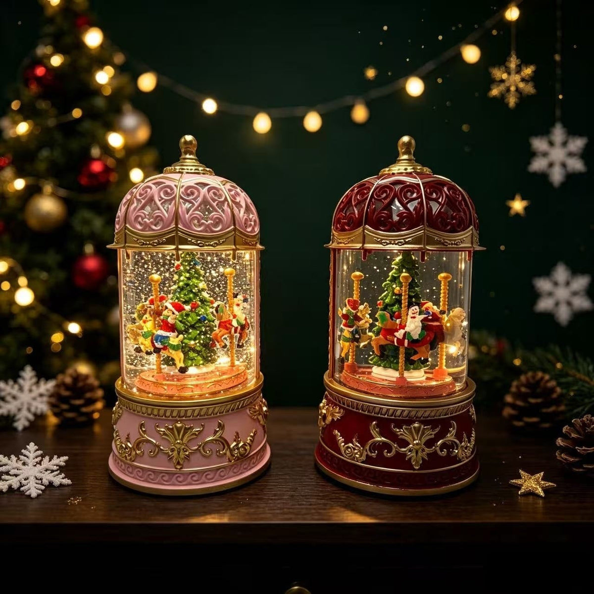 Decorative LED Windlight Musical Carousel