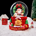 Christmas snow globe with light and music