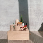 Music box made of beech wood, hand-painted design