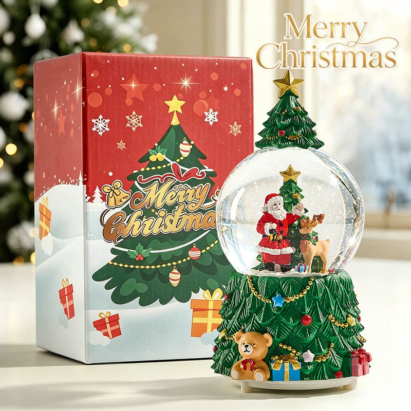 Decorative Christmas Music Box with Snow Globe