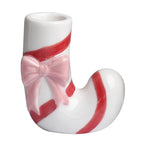 Ceramic candle holder in candy cane look
