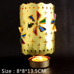 Rotating tealight holder made of brass, classic design