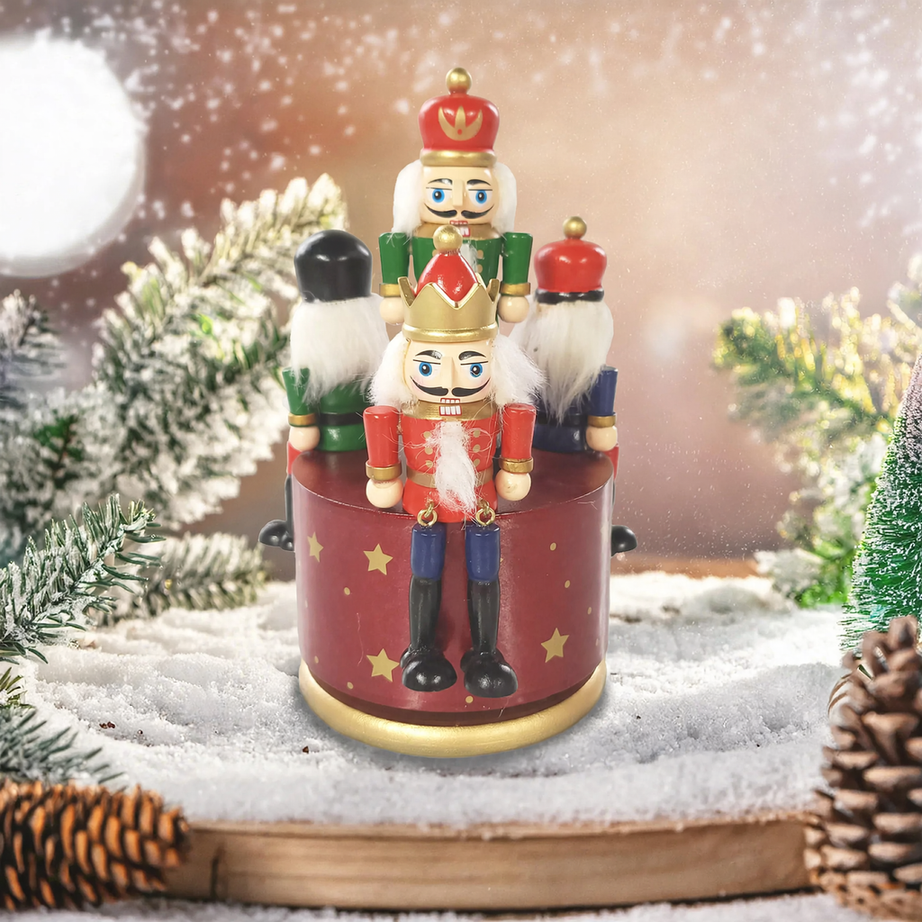 Nutcracker music box made of wood
