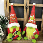 Christmas Elf Figure in Grinch Style