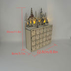 Christmas Advent calendar made of wood with 24 drawers