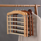 Multi-Bar Wooden Clothes Hanger with Premium Finish