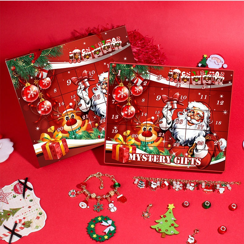 Christmas Advent Calendar with Bracelet Craft Set