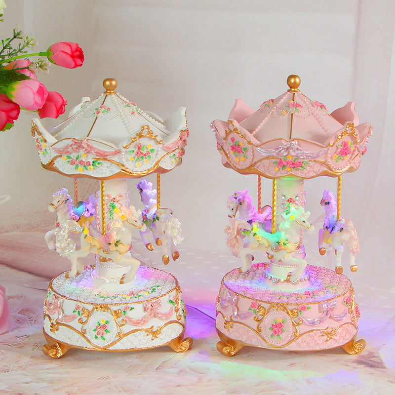 Carousel music box with lighting