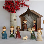 Nativity scene set made of natural resin