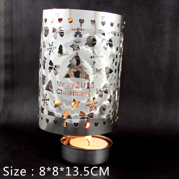 Rotating metal candle holder, round
