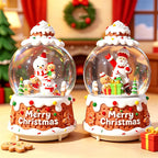 Christmas snow globe with music, light, and snowfall