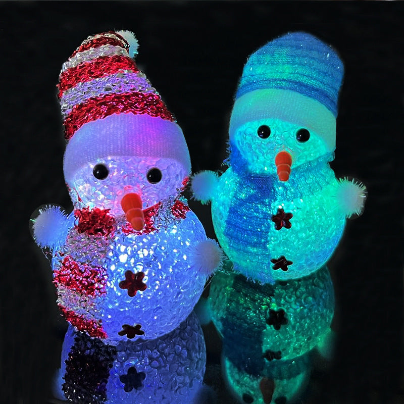Illuminated LED Snowman made of plastic