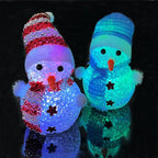 Illuminated LED Snowman made of plastic