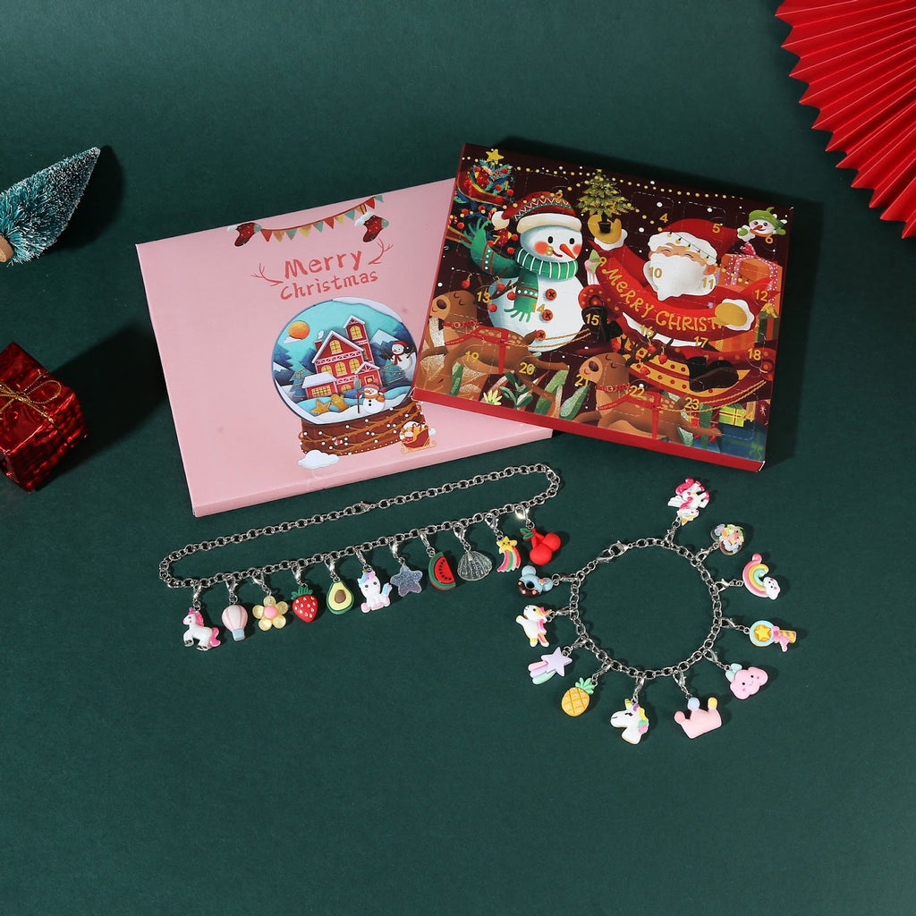 Christmas Advent Calendar with Jewelry Craft Set for Kids