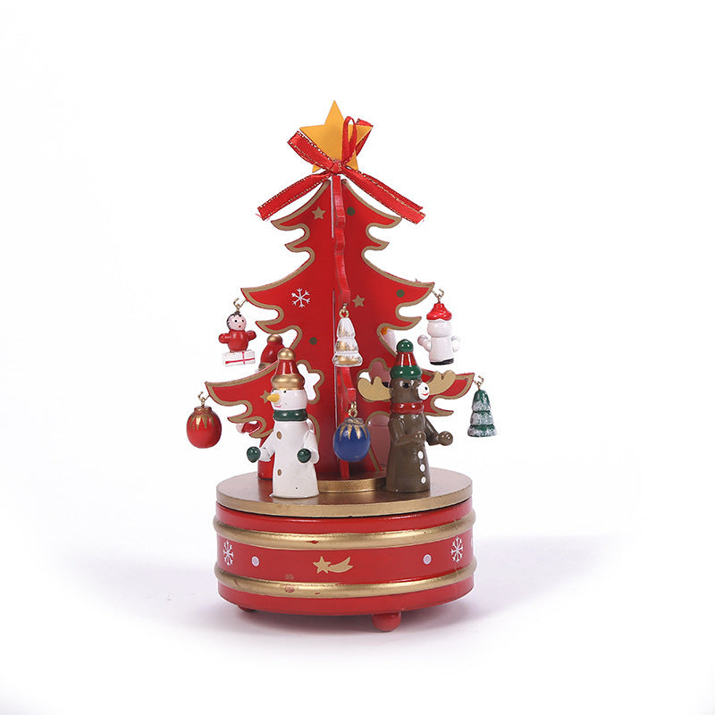 Decorative Christmas tree musical box made of wood
