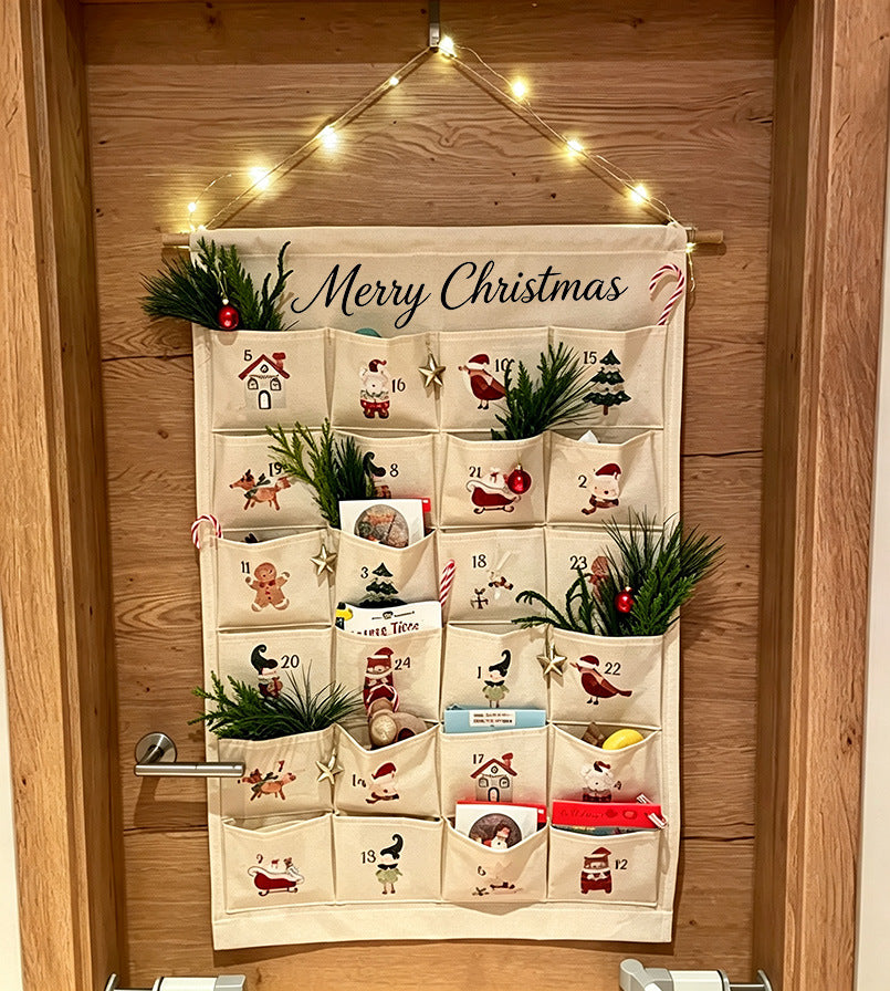 Christmas fabric advent calendar to hang