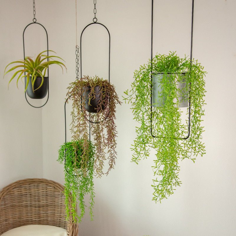 Zevolim| DecoBloom Hanging Planter – Elegant Indoor & Outdoor Metal Plant Pot with Chain