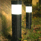 Zevolim| Outdoor Solar Rattan Cylindrical LED Garden Lawn In-ground Landscape Light