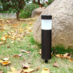 Zevolim| Outdoor Solar Rattan Cylindrical LED Garden Lawn In-ground Landscape Light