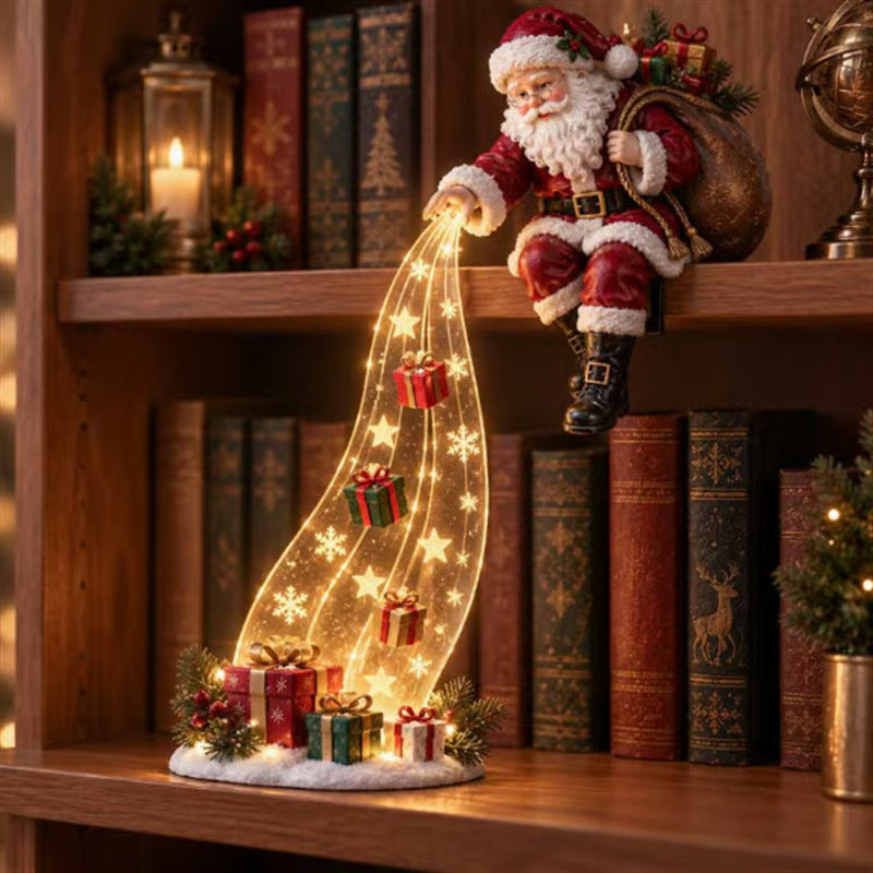 Christmas Shelf Waterfall-Effect LED Light – Indoor Tabletop Holiday Decor for Home