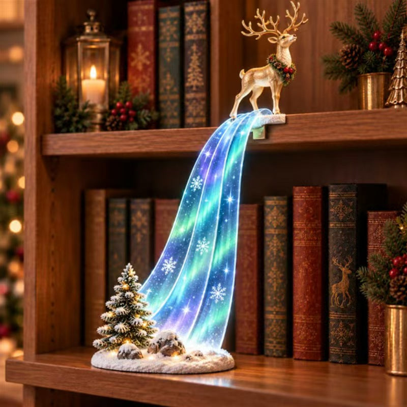 Christmas Shelf Waterfall-Effect LED Light – Indoor Tabletop Holiday Decor for Home