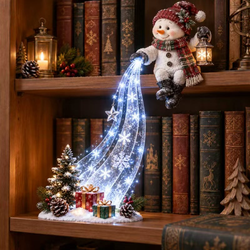 Christmas Shelf Waterfall-Effect LED Light – Indoor Tabletop Holiday Decor for Home