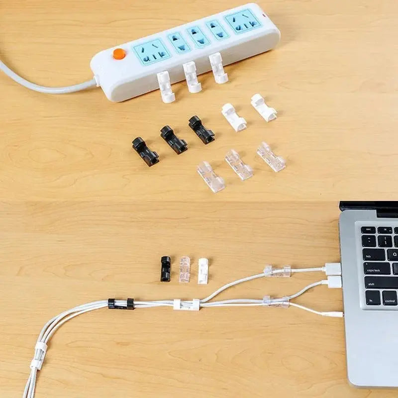 20-piece cable holder for stress-free organization and elegant spatial feel