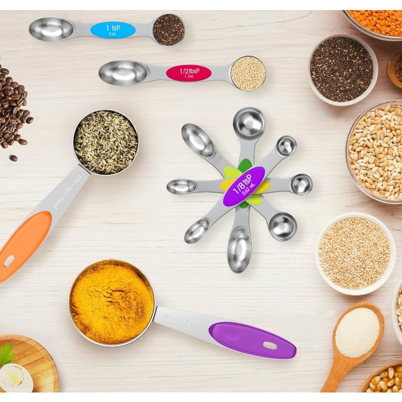10-Piece Stainless Steel Measuring Cups and Spoons Set