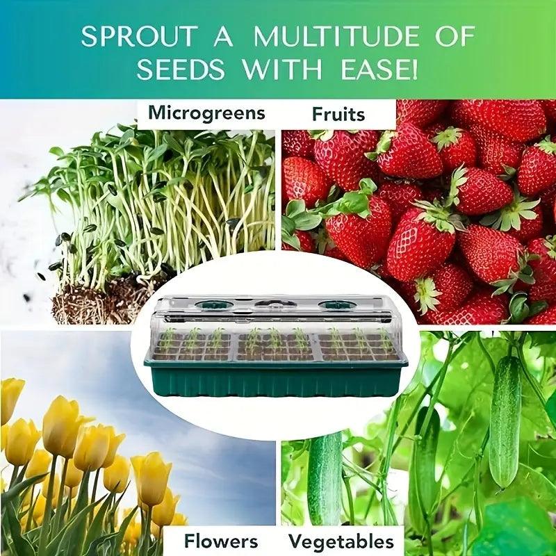 Zevolim| Indoor Seed Starter Kit with LED Grow Light & Adjustable Humidity Dome – 36-Cell Tray for Home Gardening
