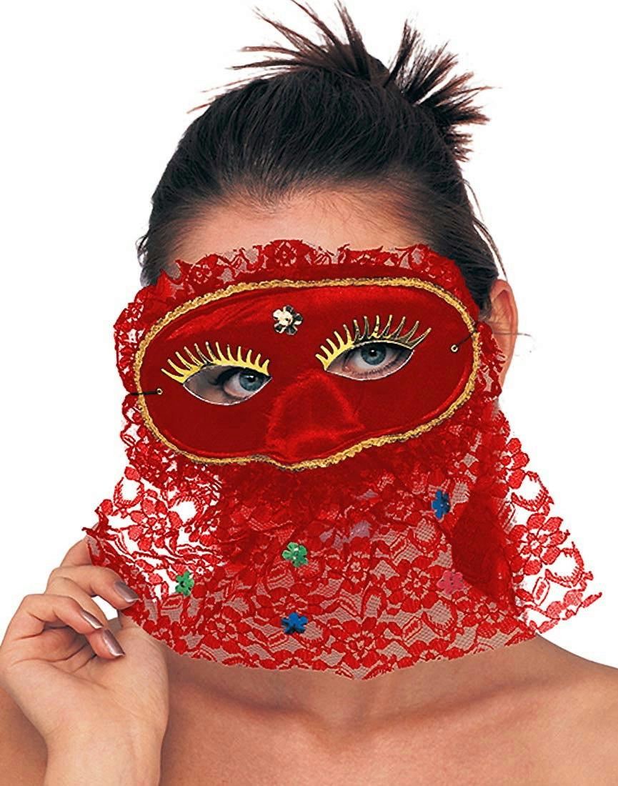 Adult Senorita Red Lace Eye Mask