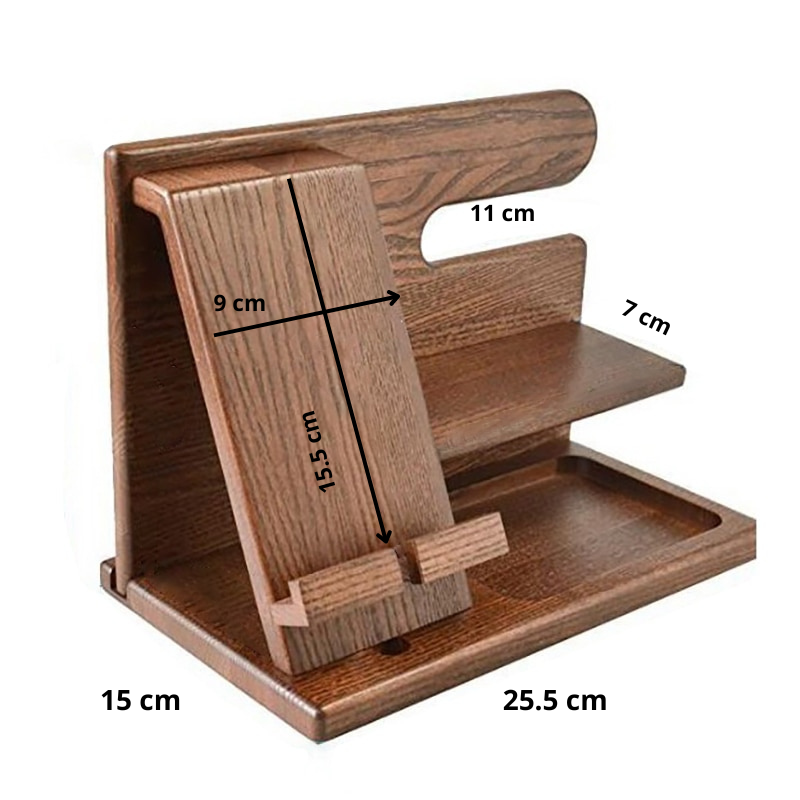 WoodDock – Stylish Wooden Organizer for Devices