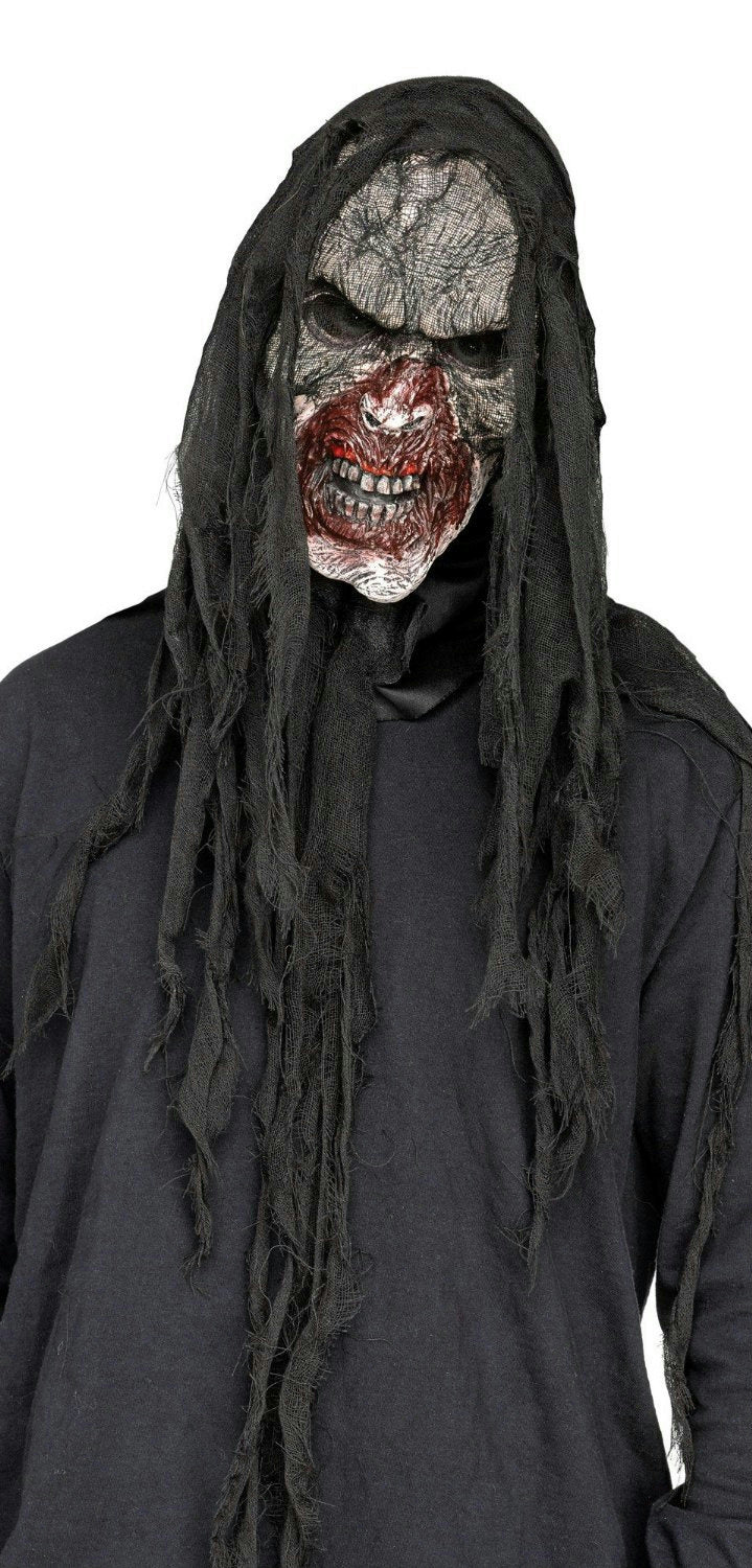 Fun World White Burnt Charred Burning Dead Zombie Mask