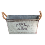 Zevolim| Decorative flower and garden container made of metal with hemp rope handles